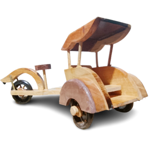Miniatur Becak dari Kayu